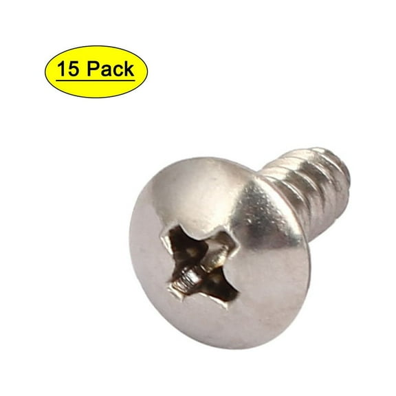 Unique Bargains M4x12mm Thread 316 Stainless Steel Head Self Tapping Screw 15Pcs
