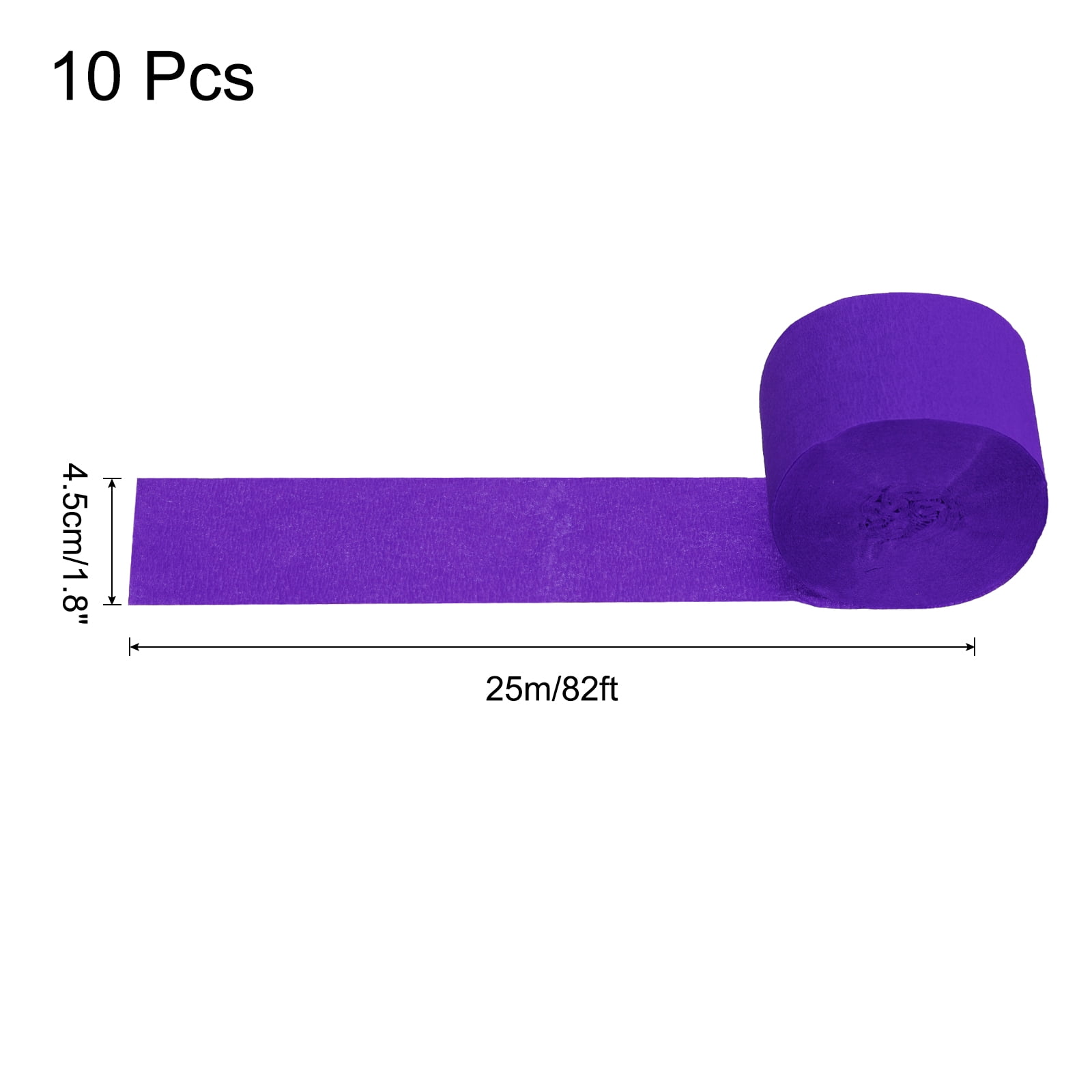 Unique Bargains 10Pcs Crepe Paper Streamers for Party Dark Purple 1.8in x 82ft