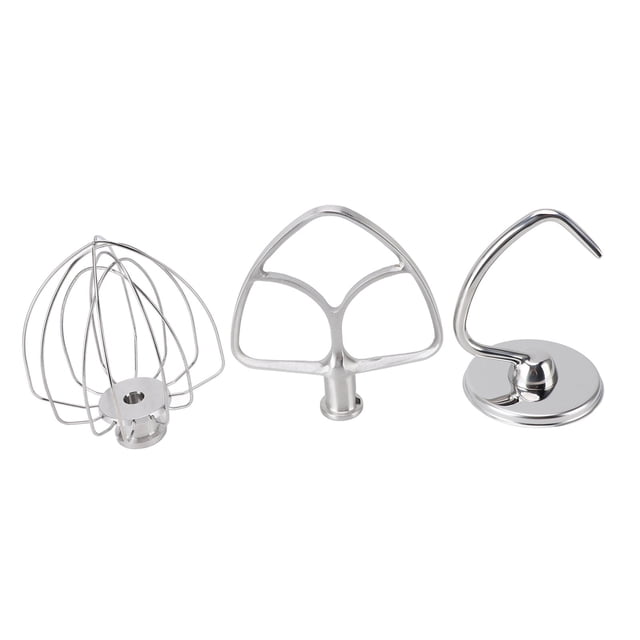 M Buder 3 Piezas Accesorios para Batidora de Pie Gancho para Masa Batidor Plano Batidor de Alambre Acero Inoxidable