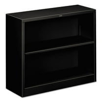 HON Metal Bookcase - Bookcase with Two Shelves, 34-1/2w x 12-5/8d x 29h, Black (S30ABCP)