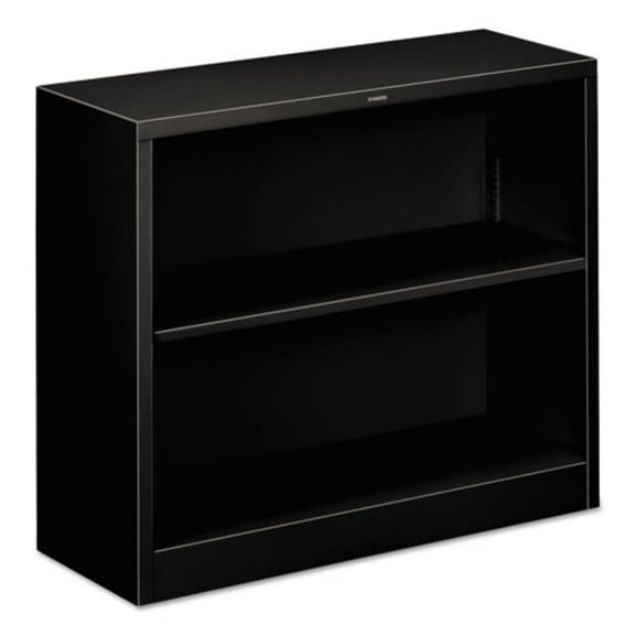 HON Metal Bookcase - Bookcase with Two Shelves, 34-1/2w x 12-5/8d x 29h, Black (S30ABCP)