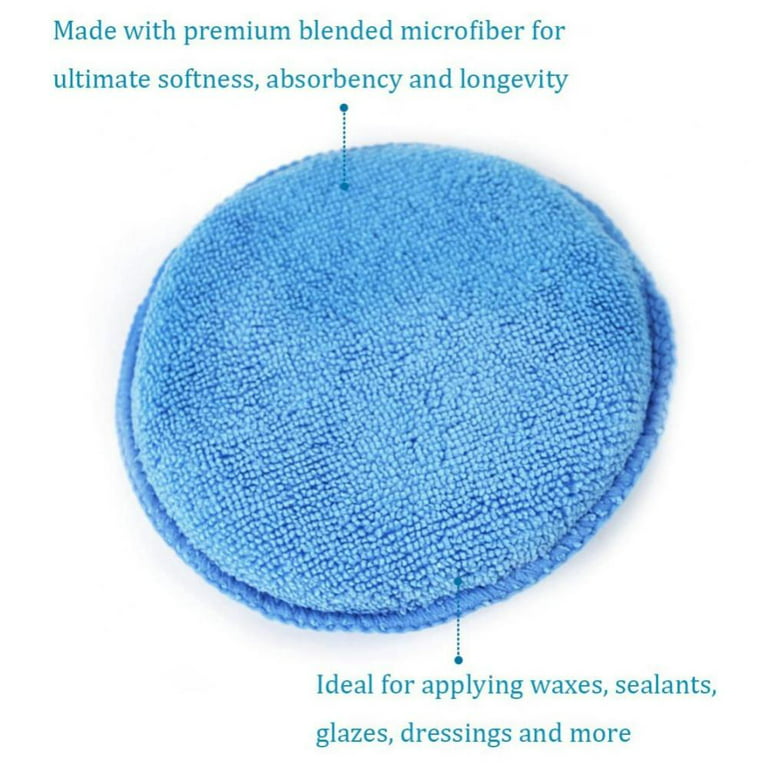 20/10pcs Microfiber Wax Applicator, 5 Car Wax Applicator Pads with Finger  Pocket, Wax Car Detailing Tool, Wash Cleaning Supplies for Car Interior  Desk, Leather Seats, Bumpers, Blue 