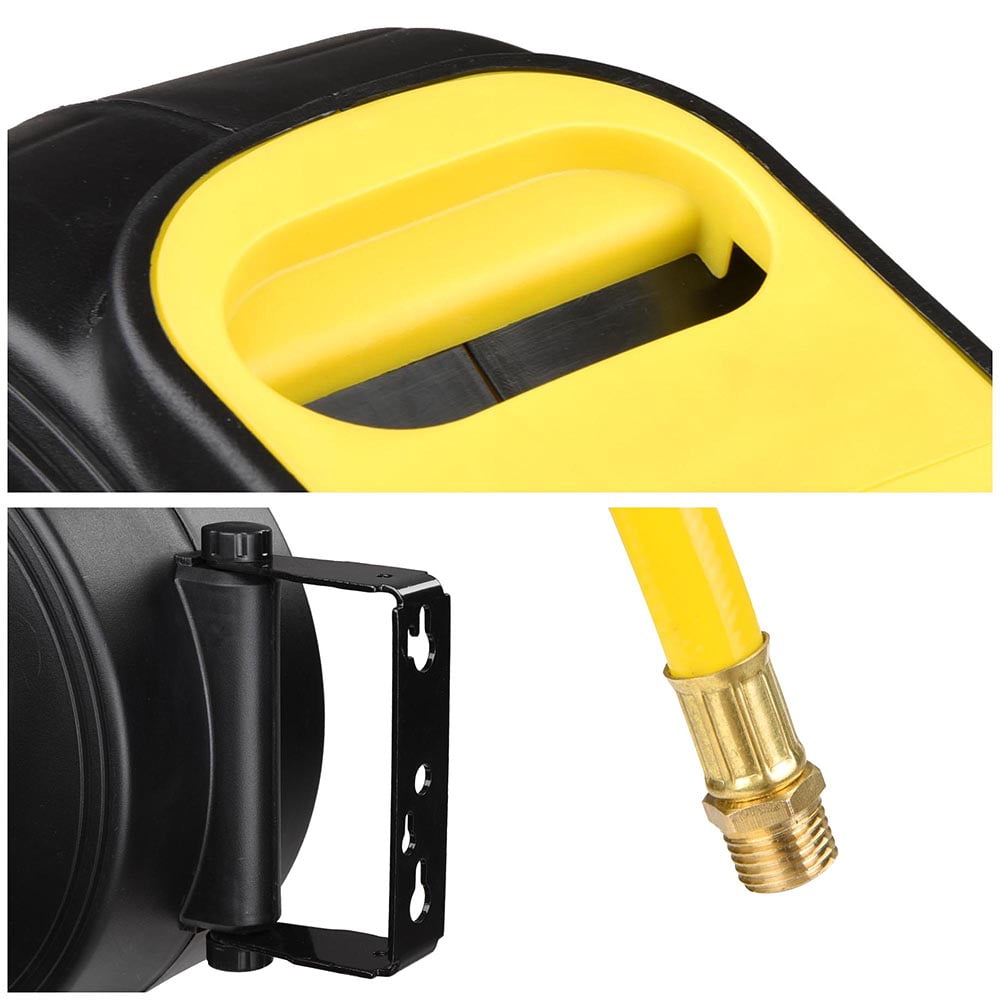 Yescom 5/16 in x 33 ft Retractable Air Hose Reel Auto Rewind Ceiling / Wall Mount 180° Swivel Air Compressor
