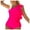 Pink, variant on Lovskoo 2024 Women Swimsuit One Piece Bathing Suit Solid Color Trendy One Shoulder Bikini Swimsuit Pink