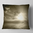 thumbnail image 2 of Designart Sepia Toned Cloudy Sunrise - Landscape Printed Throw Pillow - 18x18, 2 of 5
