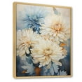 thumbnail image 2 of Designart "Minimalist Blue And Gold Mums Painting II" Mums Floater Framed Canvas Prints, 2 of 5