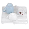 thumbnail image 4 of Qiilu Home Kitchen Foldable Dish Plate Drying Rack Organizer Drainer Cutlery Plastic Storage Holder, Dish Drainer, Dish Drying Rack, 4 of 7