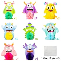 Monster Honeycomb Centerpieces Party Table Decorations, 12Pcs