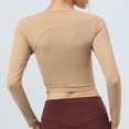 thumbnail image 4 of tarylea Women's Yoga Tops V Neck Drawstring Tops Long Sleeve Slim Fitted Shirts Casual Sports Shirts Athletic Tops, 4 of 6