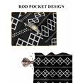 thumbnail image 6 of Black Boho Bathroom Window Curtain, Vintage Ethnic Tribe Abstract Art Geometric Light Filtering Coffee Kitchen Curtains, Bedroom Living Room Curtains 2 Panel 84"x63", 6 of 6