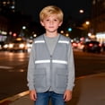 thumbnail image 6 of Kids Zipper Up Mesh HI VIS Reflective Vests Boys Girls Safety Vest Reflective High Visibility Vest with Pockets for Cycling Skiing, 6 of 6