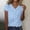 A-Light Blue, variant on Women's Tops Short Sleeve V-Neck Plus Size Printed Comfortable Casual Blouse Top