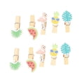 thumbnail image 3 of HOMEMAXS Wooden Photo Clips Assorted Color Cartoon Pegs for Home Office Party Decorations with 140cm, 3 of 9