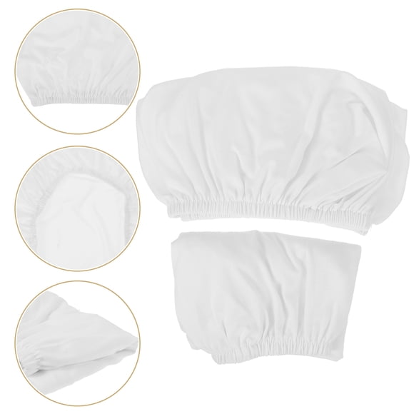 Minkissy 1 Set Desk Chair Cover White Solid Color Elastic Protective Case for General Users Office Meeting