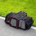 thumbnail image 2 of Bolsa de transporte para mascotas de gran capacidad Paquete de transporte plegable expandible Tela Oxford Rojo negro jinwen portador de cachorros, 2 of 7