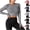 Gray, variant on SBYOJLPB Long Sleeve Tops for Women Round-Neck Solid Color Sports Top