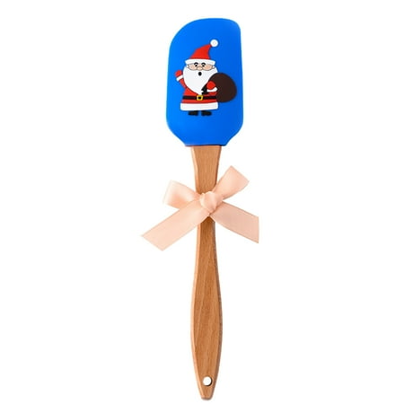 

Julam Silicone Butter Spatula Cream Mixing Scraper with Wooden Handle for Christmas Decoration Baking