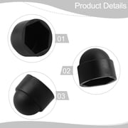 145pcs Protective Cap for Screws Hexagonal Cover Cap Black for Nuts Screws Bolts