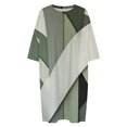 thumbnail image 4 of Vinatge Geometric Abstract Art Gray Black Green Sleepshirts For Sleeping Travels Loose Sleepdress Pajama Dress Soft Nightdress Sleepwear, 4 of 7
