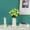 thumbnail image 4 of 12PCS Artificial Silk Flowers Realistic Roses Bouquet Long Stem for Home Wedding Decoration Party (Green), 4 of 5