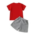 thumbnail image 3 of Baby Boy's Clothing Toddler Boys Kids Spring Summer Cotton Elastic Printed Short Sleeved Basketball 18-24 Months 2t 3t 4t 5t 6t T-Shirt with Shorts T-shirt Waist 2 Piece, 3 of 9