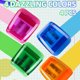 thumbnail image 3 of Sacapuntas, 4 PCS Coloridos Sacapuntas portátiles de doble orificio Sacapuntas manuales de plástico para niños, adultos, estudiantes, escuela, oficina, suministros para el hogar, 3 of 7
