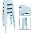Metal Bar Stools 24" Indoor Outdoor Stackable Barstools Modern Style