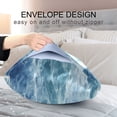 thumbnail image 4 of Yayeee Pillowcase King Size Set of 2 Satin Wrinkle Resistant Envelope Pillow Case, Blue Watercolor Ocean Waves, 4 of 8