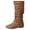 Brown, variant on YOUSNH New Retro Pleated Pile Boots Flat High Boots Versatile Boots Women Boots Brown 6.5