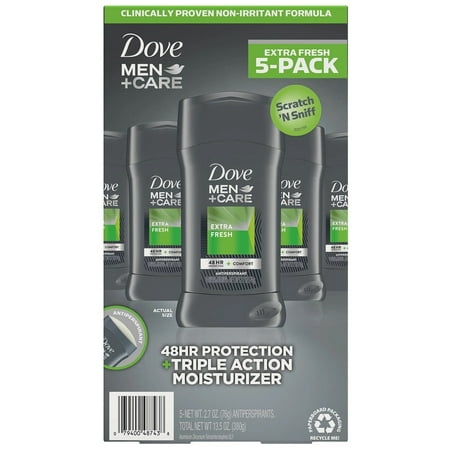 Dove Men+Care Antiperspirant Deodorant Extra Fresh, 2.7 Ounce (Pack of 5)