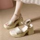 thumbnail image 4 of MKLEKYY Sandalias Romanas Informales de Tacón Alto y Una Tira para Mujer, 4 of 4