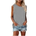 thumbnail image 1 of Timegard Tank Tops for Women Round Neck Sleeveless Comfy Summer Casual Loose Top Blouse Basic Tee, 1 of 6