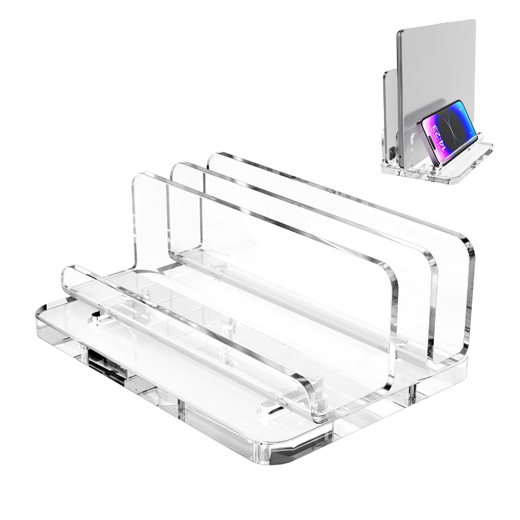 Acrylic Vertical Laptop Stand Desktop Holder Space Saving for Notebook Dock