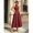 Burgundy, variant on Burgundy Sleeveless High-Neck A-Line Midi Dress With Belted Waist