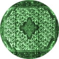 thumbnail image 1 of Ahgly Company Indoor Round Persian Emerald Green Traditional Area Rugs, 7' Round, 1 of 4