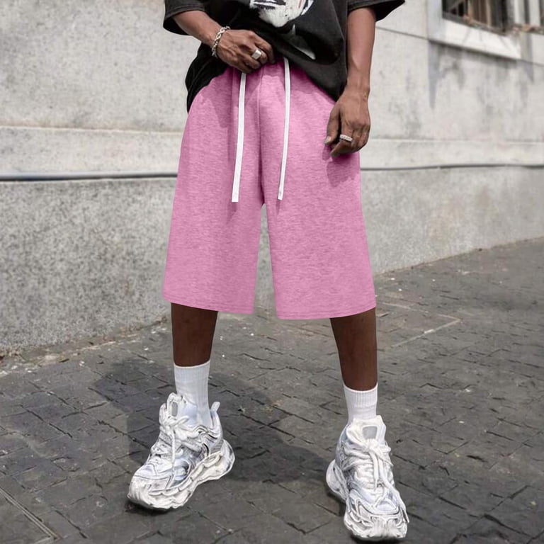 2026 Men's Baggy Sweat Shorts Lightweight Under Knee Casual