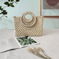 thumbnail image 4 of Bolso de hombro de paja de moda, bolso tejido a mano, bolso casual de verano, bolso elegante tejido Beige, 4 of 8