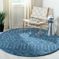 thumbnail image 2 of SAFAVIEH Himalaya Darin Geometric Wool Area Rug, Navy/Silver, 8' x 8' Round, 2 of 7