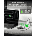 thumbnail image 5 of Belkin USB C Hub, 5-Port Hub w/ 4K HDMI Display @ 60Hz, 100W Power Delivery, Fast Data Transfer 5Gbps, USB C Multiport Adapter for MacBook, iPad Pro, Chromebook, & More - Upgraded HDMI 2.0, 5 of 7