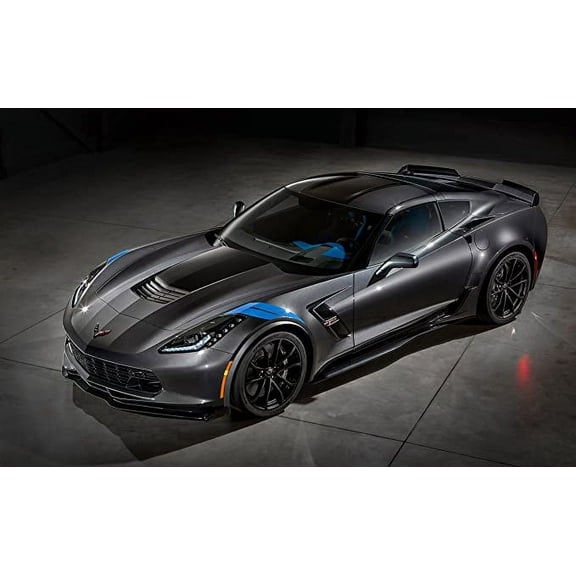 Iconic Arts Laminated 42x24 Poster: Chevrolet Corvette Grand Sport 2017 Wide