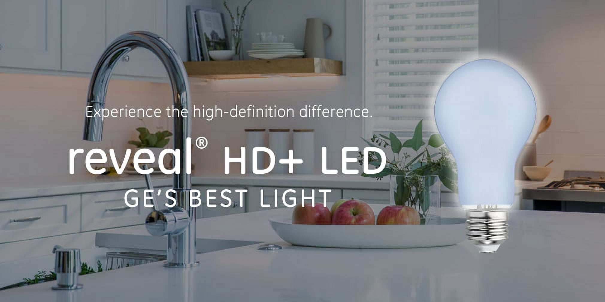 GE Reveal HD+ LED Light Bulbs, 100 Watt Eqv, A21 General Purpose Bulbs, 4pk