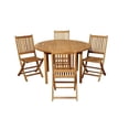 thumbnail image 2 of Amazonia Adam 5 Piece Teak Round Patio Dining Set, 2 of 5