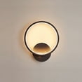 thumbnail image 1 of Lámpara de pared LED para interiores, lámpara de pared redonda de 13W, negro, blanco cálido, 3000K, moderna, para dormitorio, sala de estar, escaleras, pasillo, CA 220V [Clase de eficiencia, 1 of 5