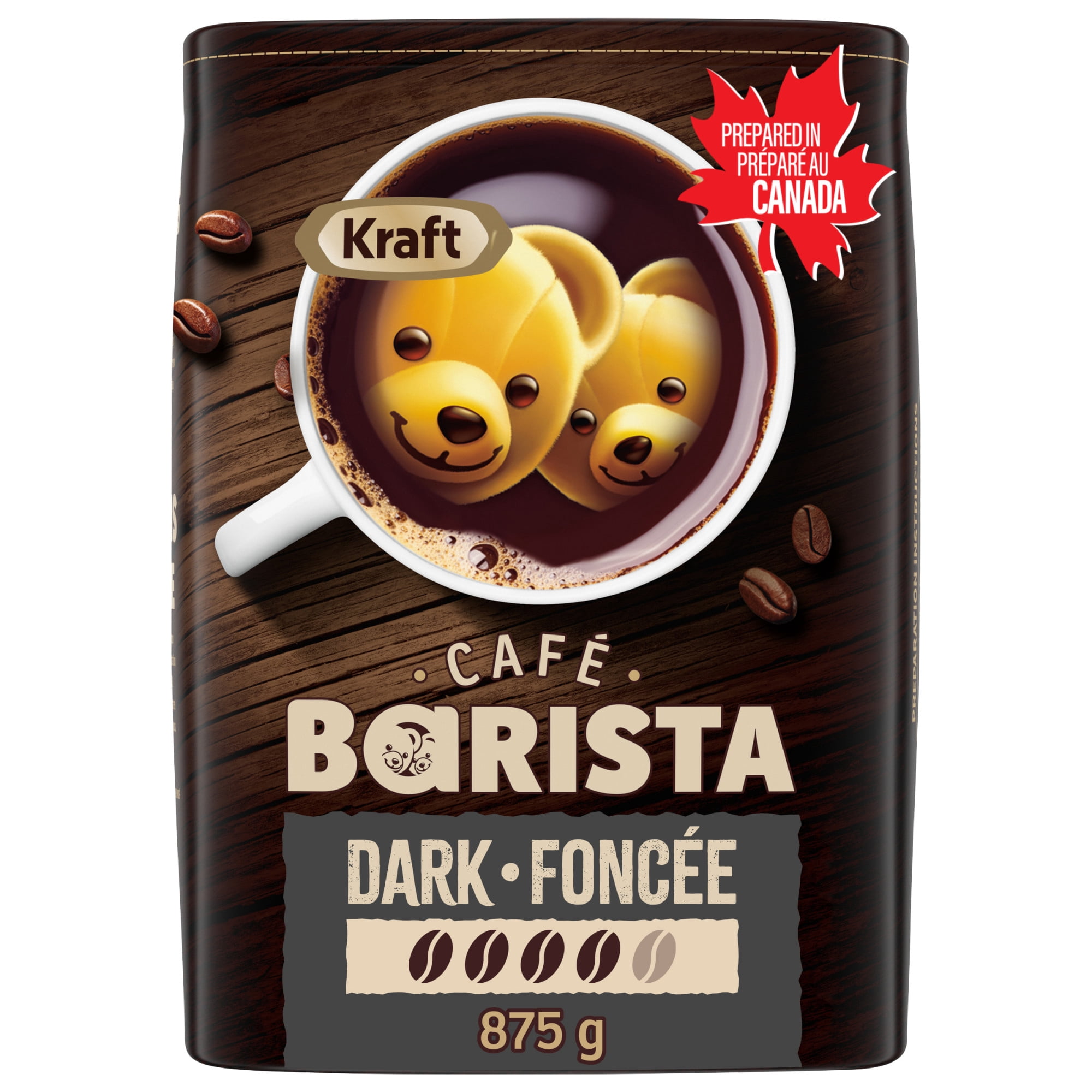 Café Barista Kraft, café moulu à torréfaction foncée, boîte de 875 g