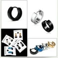 thumbnail image 2 of K-KED 1 Pair Earrings Non-Piercing Stainless Steel Clip on Men Women Dangle Hoop-black, 2 of 9
