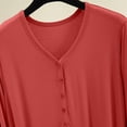 thumbnail image 7 of MGDXOX Nightgowns for Women Long Sleeve House Dress Soft Pleated Dresses V Neck Button Down Lightweight Sleepwear Red Free Size, 7 of 7