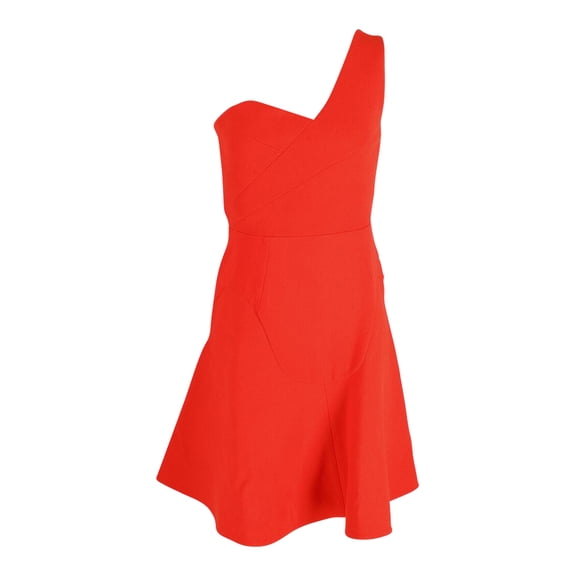 Pre-Owned Roland Mouret One-strap Flared Mini Dress in Orange Wool