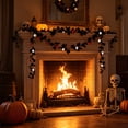 thumbnail image 5 of Thanksgiving Fall Halloween Decoration for Home Indoor Outdoor Clearance Under $5.00!Black Artificial Maple Leaf And Rattan Pumpkin And Berry Halloween Window Display And Fireplace Ornament, 5 of 6