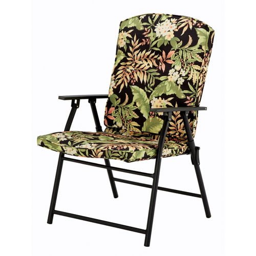 Mainstays Padded Fabric Folding Chair, Padded Patio Chairs