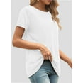thumbnail image 6 of Womens Short Sleeve Basic Shirts Crewneck Tees Loose Fit Fashion Tops Casual Summer Clothes, 6 of 7